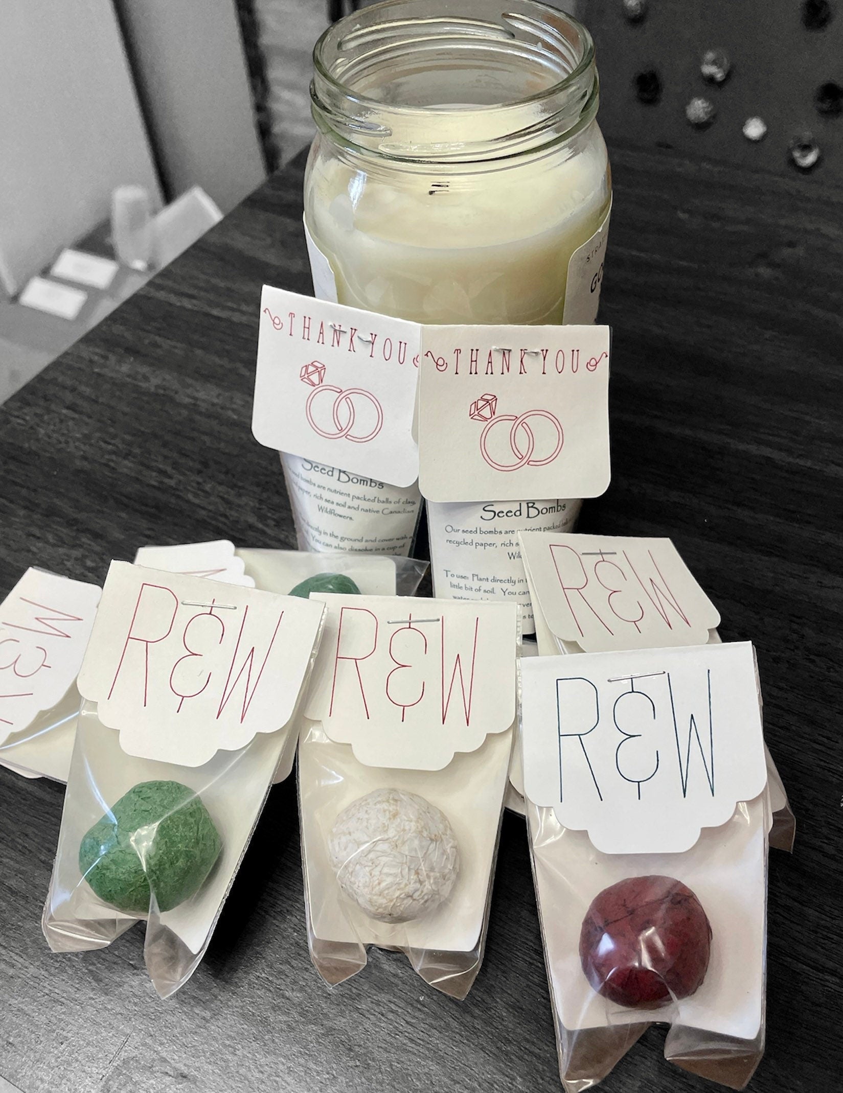 wedding favours wildflower seeds Seed Bombs - Blooming Love: Wedding Favor with pen written Tags