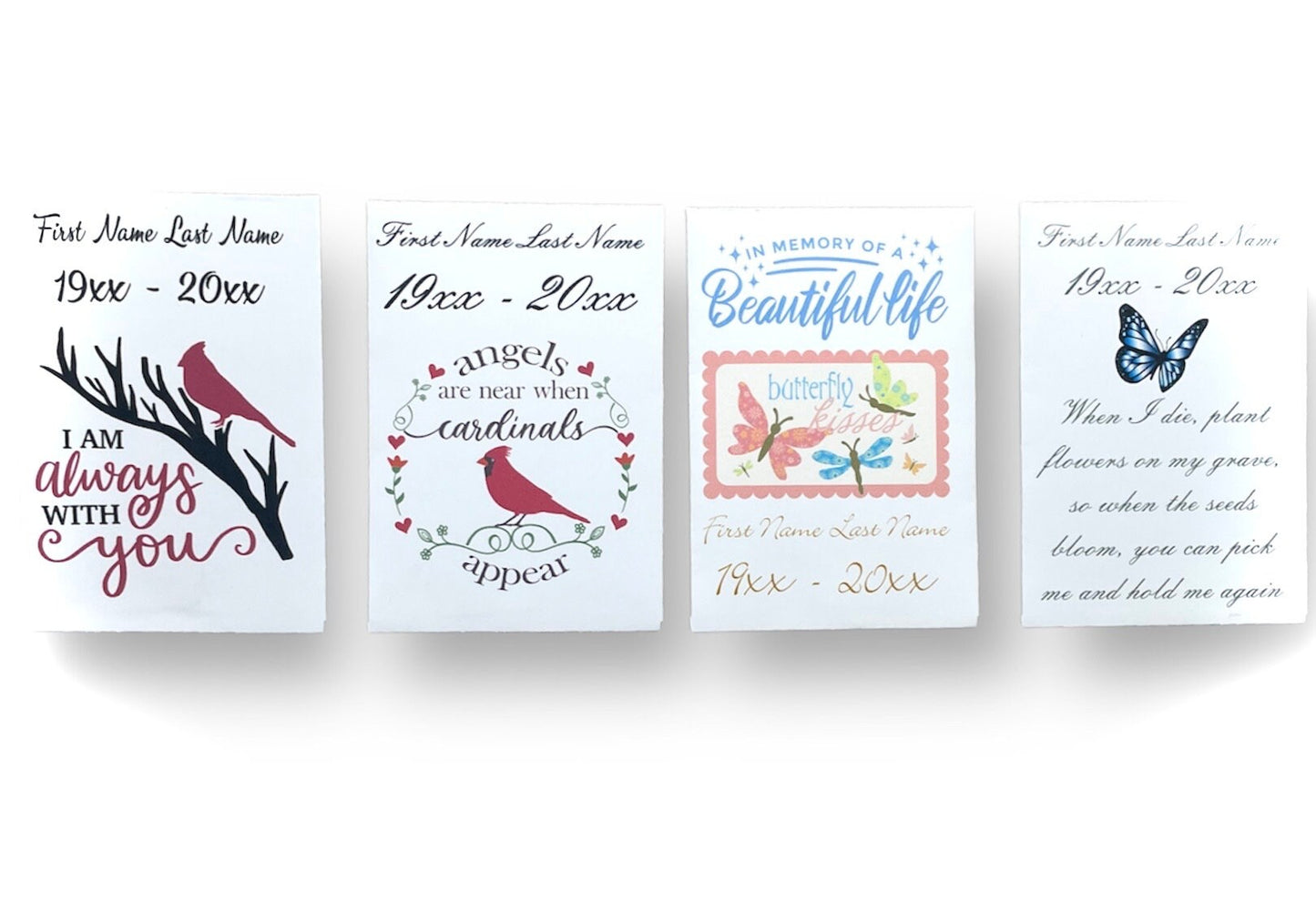 Seed Packets for funeral - Customizable Memorial Seed Packages - plantable memory gift