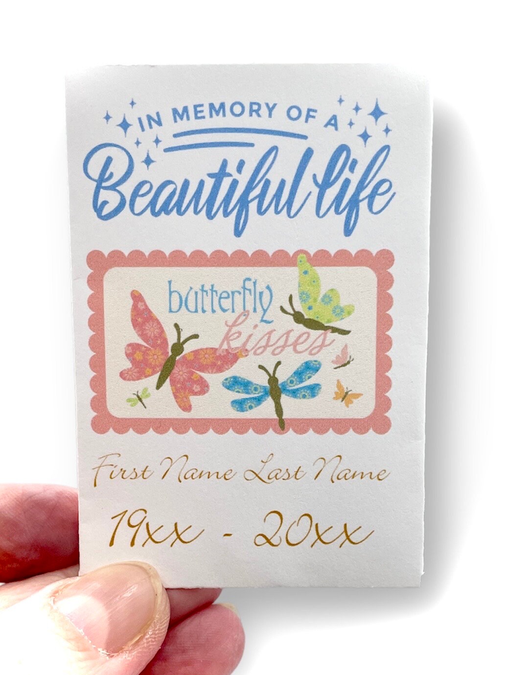 Seed Packets for funeral - Customizable Memorial Seed Packages - plantable memory gift