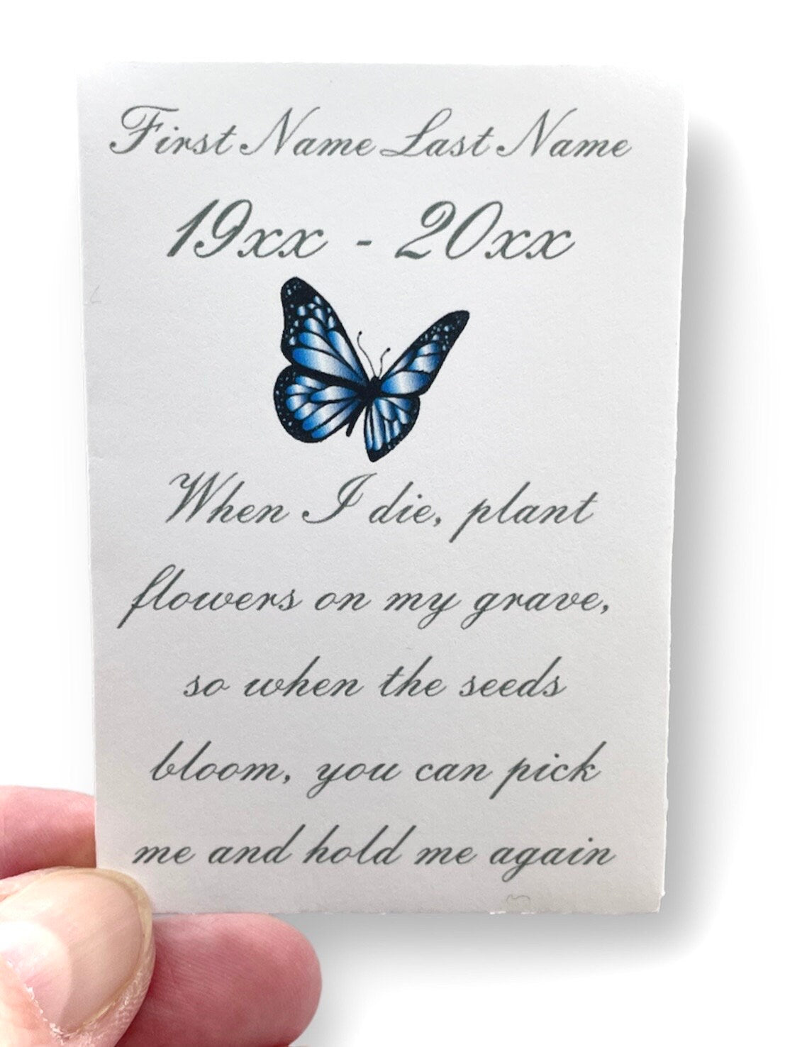 Seed Packets for funeral - Customizable Memorial Seed Packages - plantable memory gift