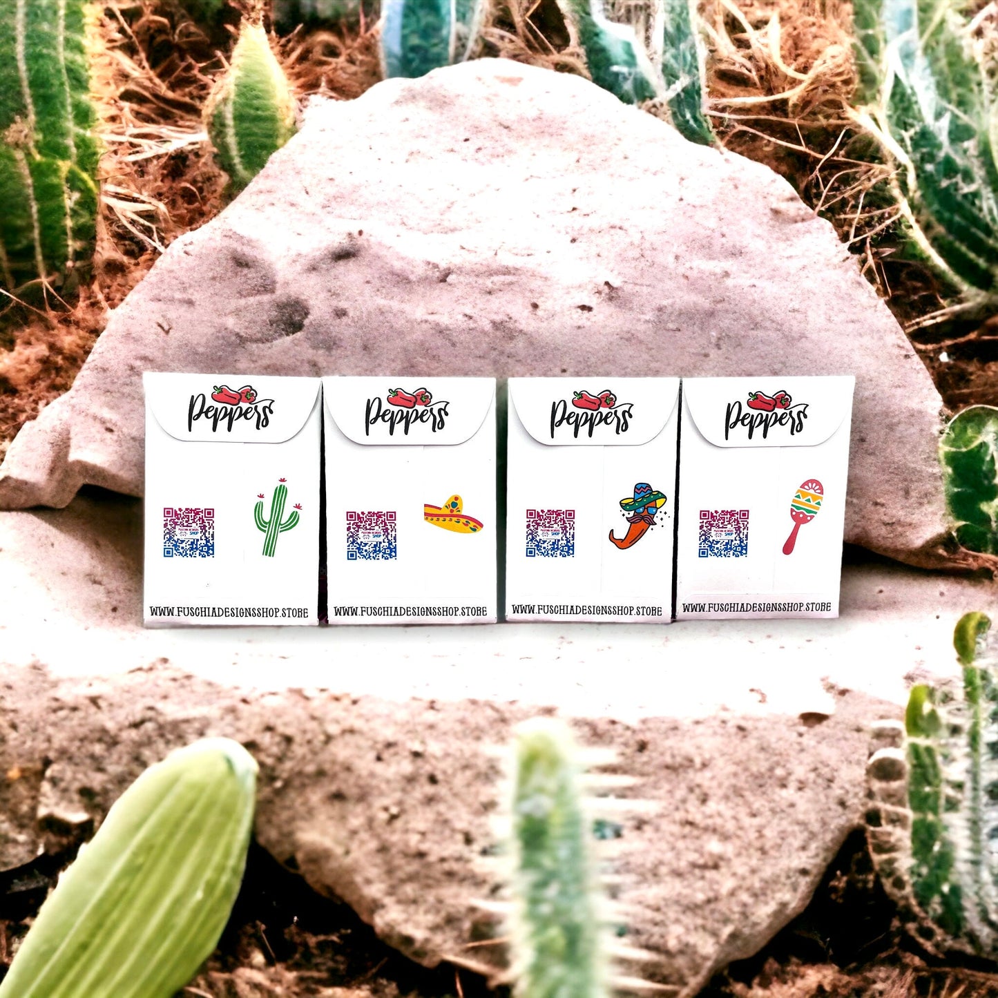 Seed Packets for Cinco de Mayo themed with Mixed Pepper Seeds - Includes 10 Packages of Pepper Seeds