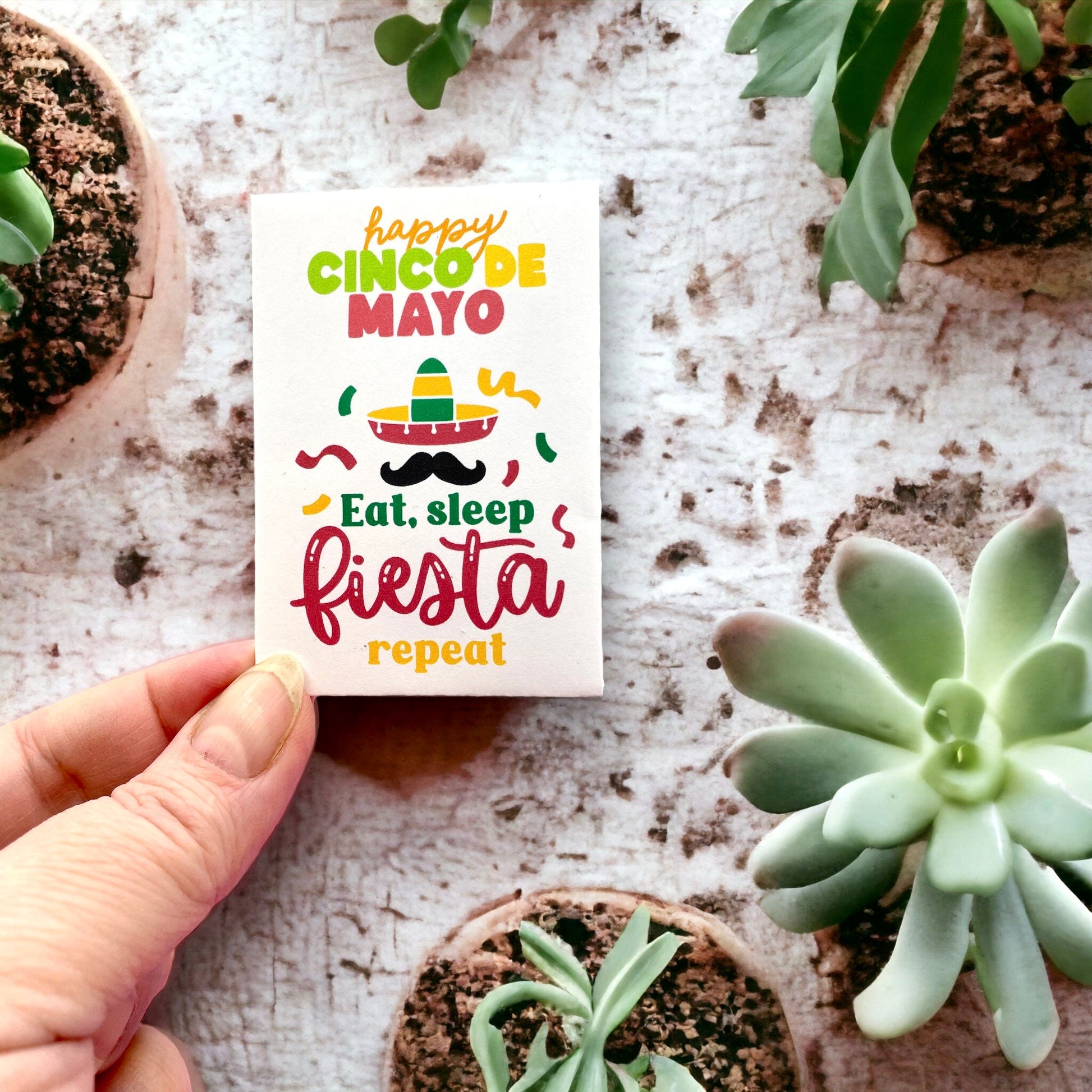 Seed Packets for Cinco de Mayo themed with Mixed Pepper Seeds - Includes 10 Packages of Pepper Seeds