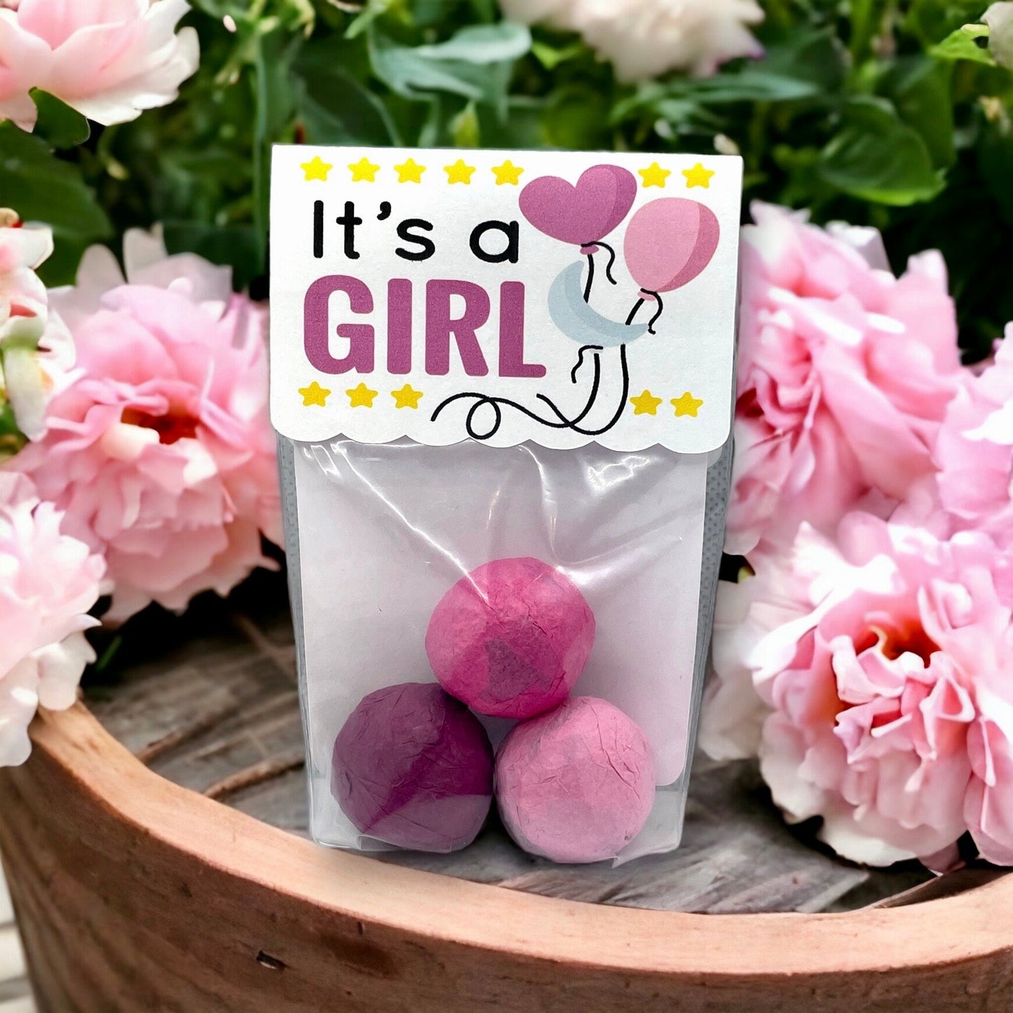 Seed Bombs - Baby Girl or Baby Boy or Twins Announcement for Baby Shower or Gender Reveal Party - Canadian Wildflower