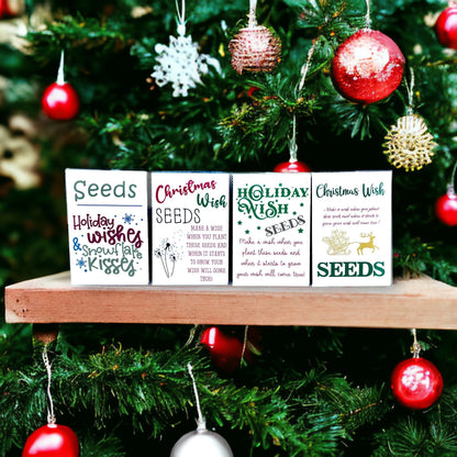 Seed Packets for Christmas Wish Seeds Ornament or Gift Tag - Includes 10 Packages of Poppy Seeds