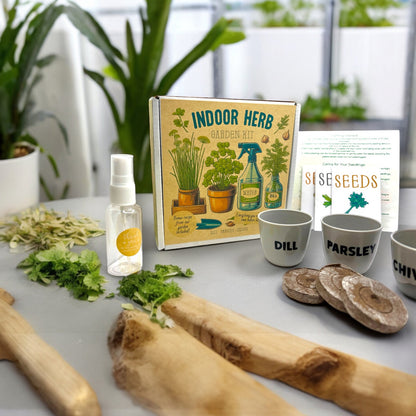 Indoor Herb Garden Starter Kit with Parsley, Chives, and Dill Seeds