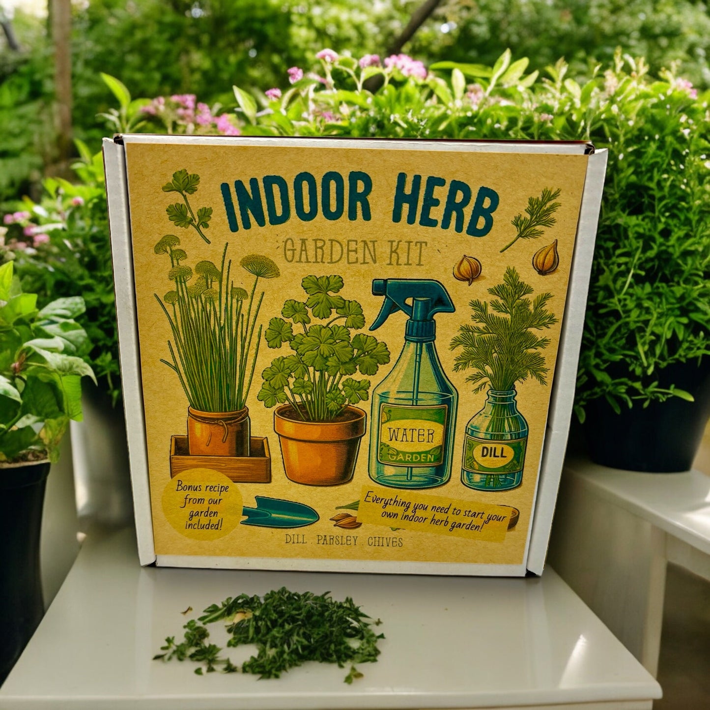 Indoor Herb Garden Starter Kit with Parsley, Chives, and Dill Seeds