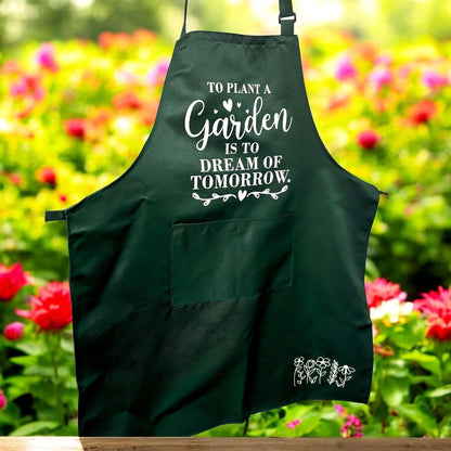 Garden Apron with Pockets – Green with Charming Design Choices