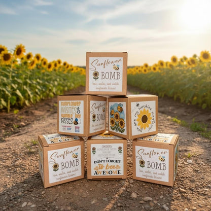 Sunflower Seed Bomb Box | Teacher Appreciation | Garden Party Favor | Grow Sunflowers