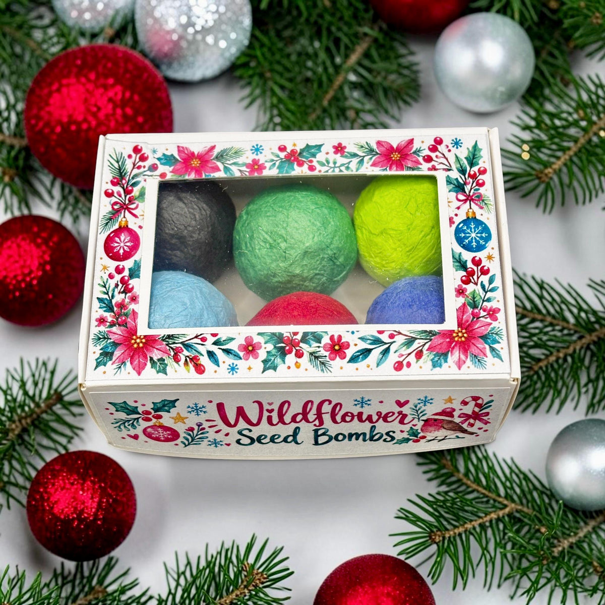 Seed Bombs – 6 pack - Christmas Gift Box – Wildflower Seeds