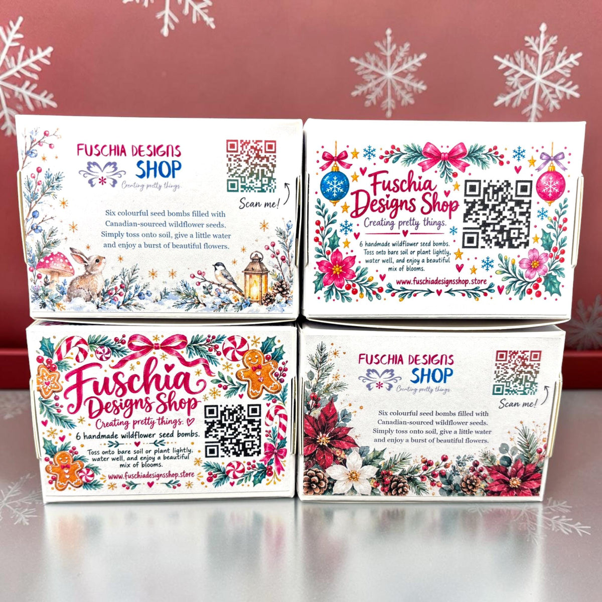 Seed Bombs – 6 pack - Christmas Gift Box – Wildflower Seeds