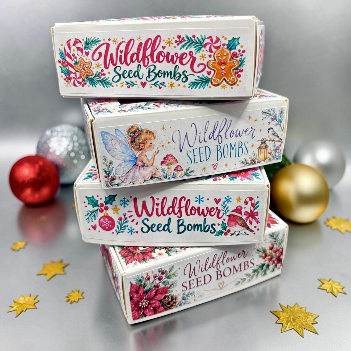 Seed Bombs – 6 pack - Christmas Gift Box – Wildflower Seeds