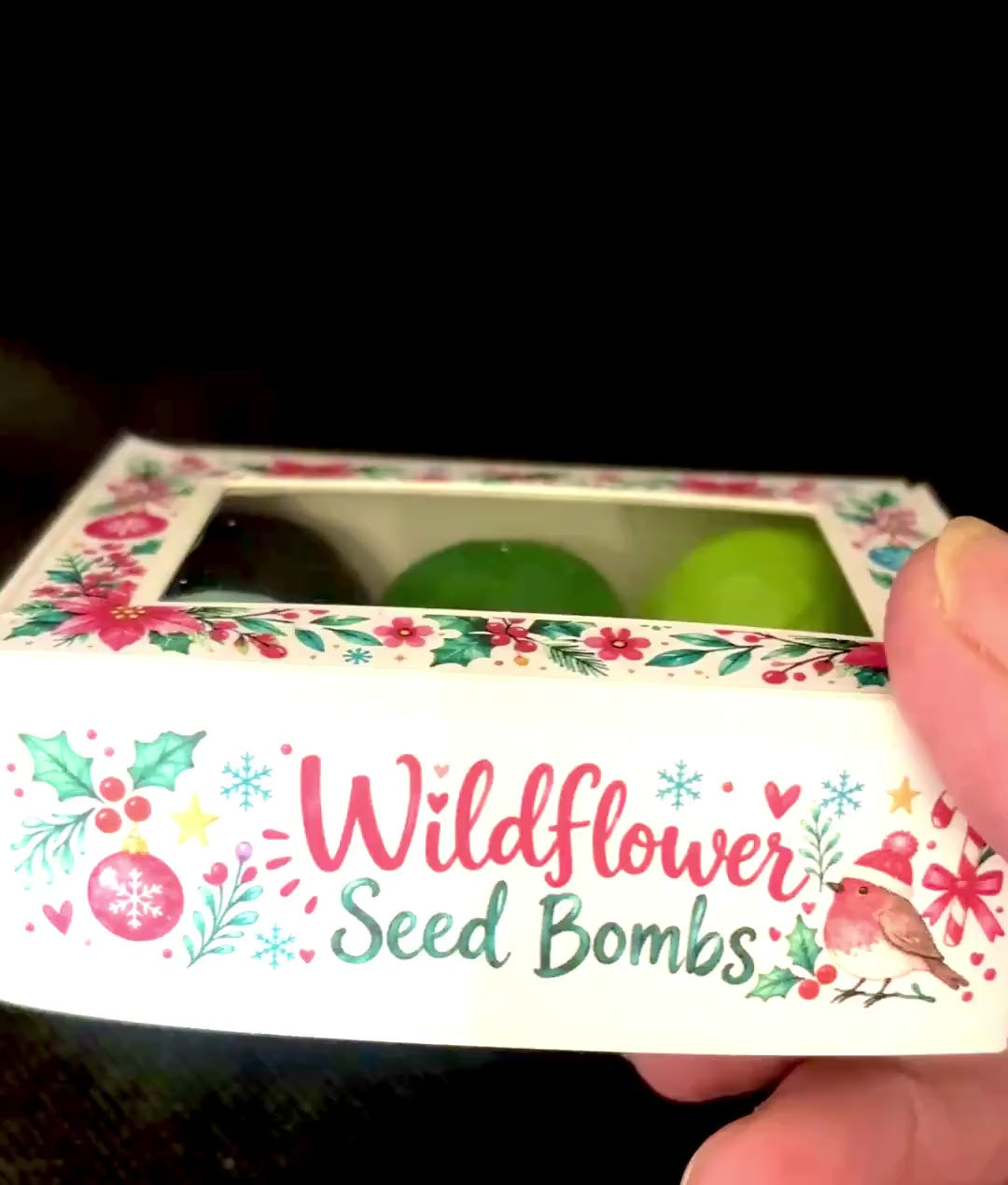 Seed Bombs – 6 pack - Christmas Gift Box – Wildflower Seeds