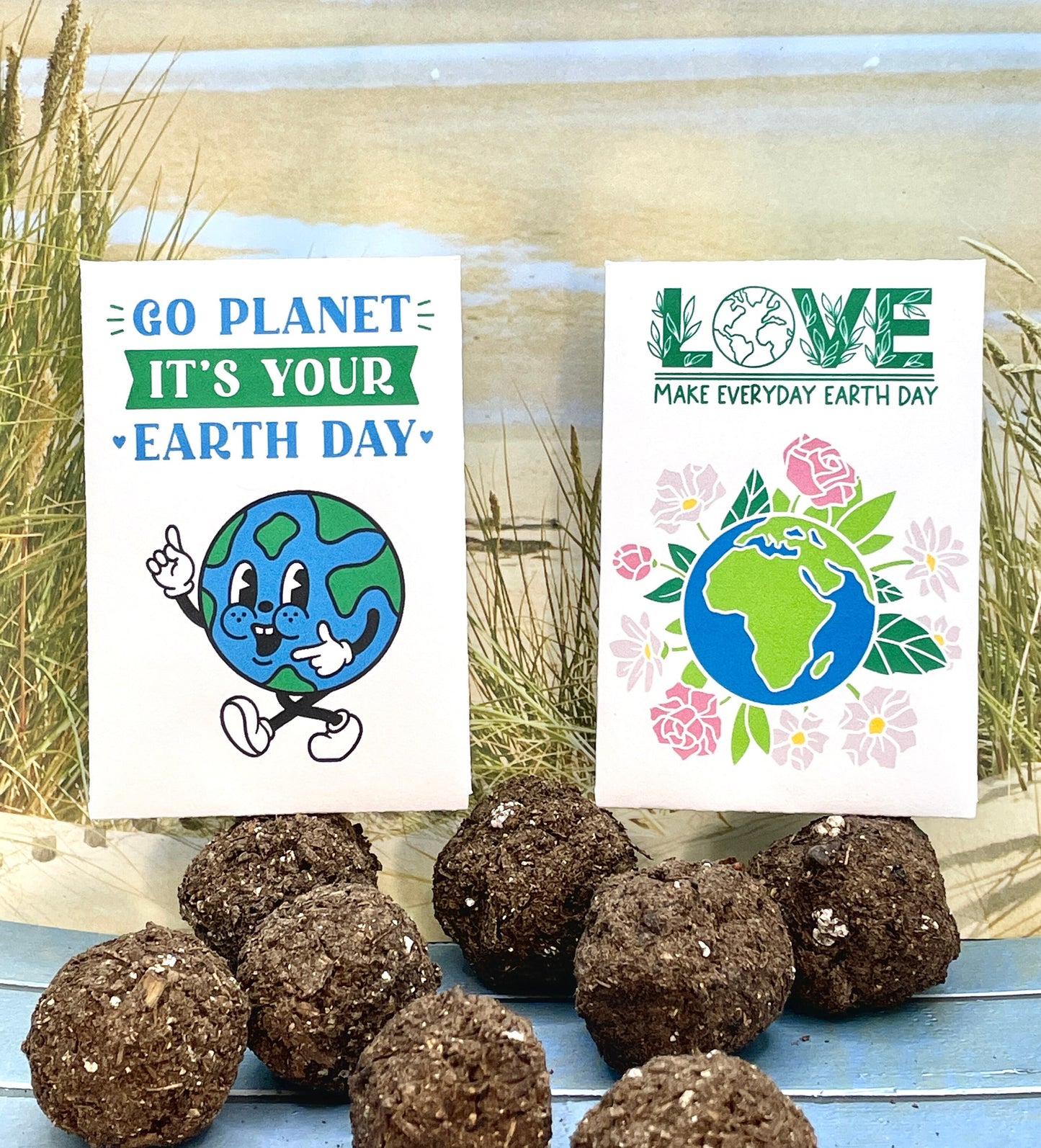 10 Pack - Earth Day themed seed package with Delphiniums - April 22, 2023