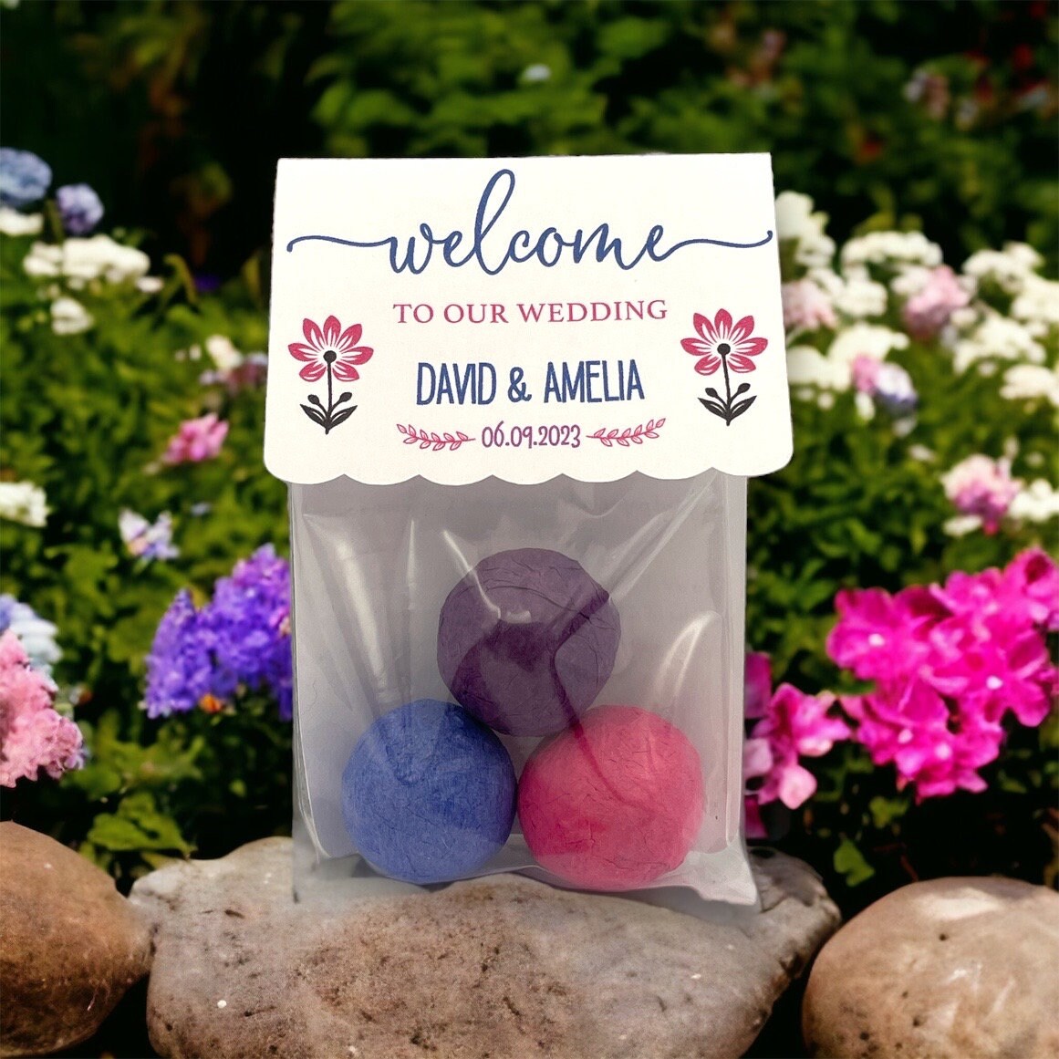 Seed Bombs - Wedding Favors - Thank you gifts - Corporate Appreciation - CUSTOM COLORS - Canadian Wildflower - 3 per pack